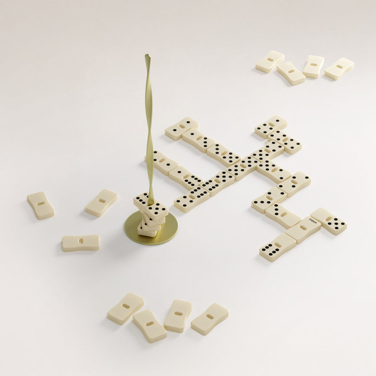 Dominos – Premium Wooden Domino Set with Spinning Tile Display, Classic Family Board Game