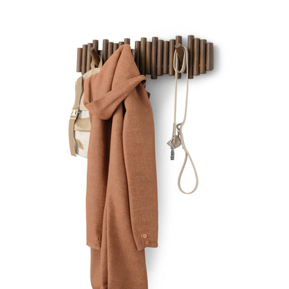 Farmhouse Picket Fence Coat Rack with 5 Hooks, Rustic White Wall-Mounted Hanger for Entryway, Mudroom & Cottage Decor