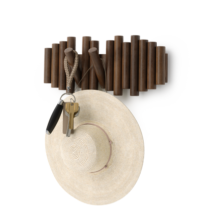 Farmhouse Picket Fence Coat Rack with 5 Hooks, Rustic White Wall-Mounted Hanger for Entryway, Mudroom & Cottage Decor