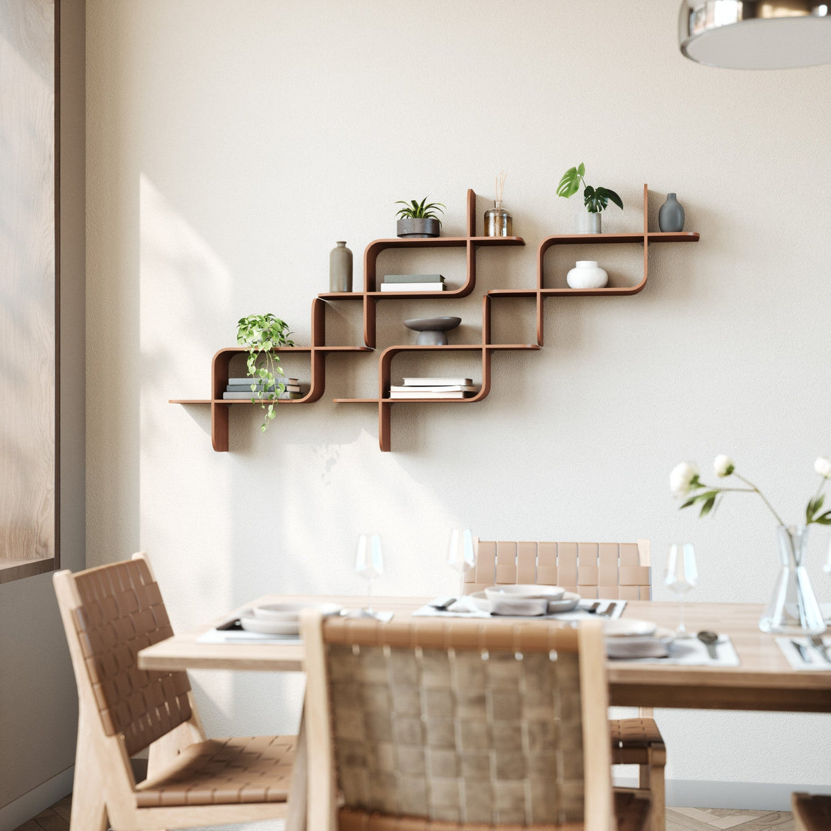Montage Wall Shelf – Modular Hexagon Floating Shelves Set, Geometric Wall Display for Plants & Decor