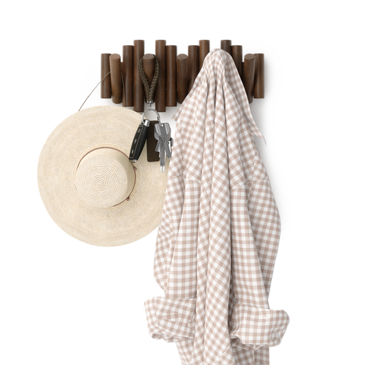 Farmhouse Picket Fence Coat Rack with 5 Hooks, Rustic White Wall-Mounted Hanger for Entryway, Mudroom & Cottage Decor
