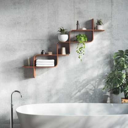 Montage Wall Shelf – Modular Hexagon Floating Shelves Set, Geometric Wall Display for Plants & Decor