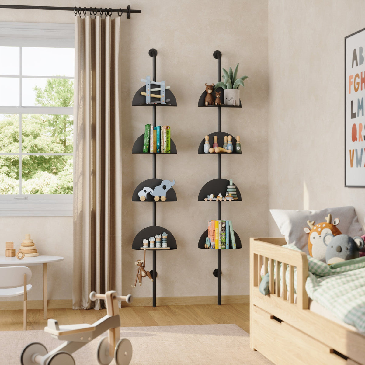 Adjustable Standing Shelf – Modular Floor Storage Rack with Removable Shelves for Living Room, Bedroom & Office