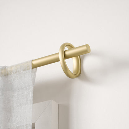 Ringlet Curtain Rod – Vintage Ringed Window Curtain Pole with Decorative Finials, Adjustable Heavy Duty Drapery Rod for Living Room & Bedroom