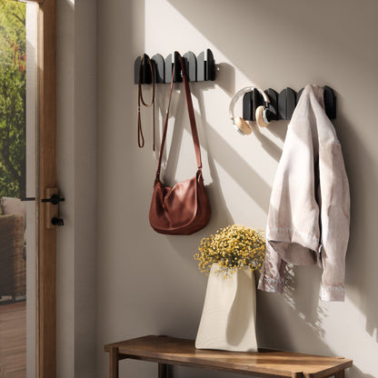 Rustic Western-Style Coat & Hat Rack, Vintage Cast Iron Wall Hooks for Entryway, Mudroom & Cabin