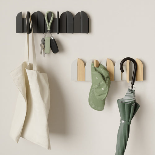 Rustic Western-Style Coat & Hat Rack, Vintage Cast Iron Wall Hooks for Entryway, Mudroom & Cabin