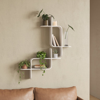 Montage Wall Shelf – Modular Hexagon Floating Shelves Set, Geometric Wall Display for Plants & Decor