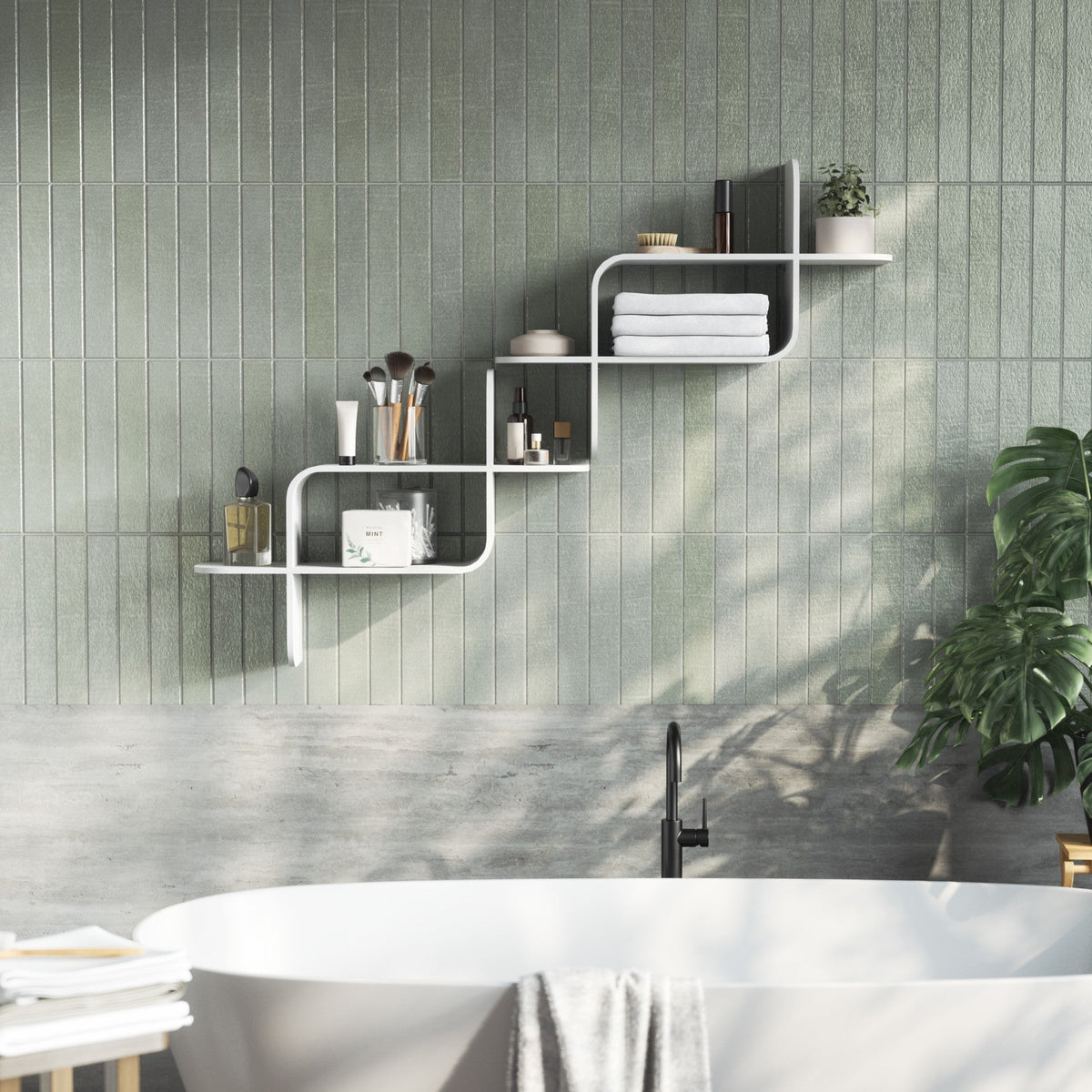 Montage Wall Shelf – Modular Hexagon Floating Shelves Set, Geometric Wall Display for Plants & Decor